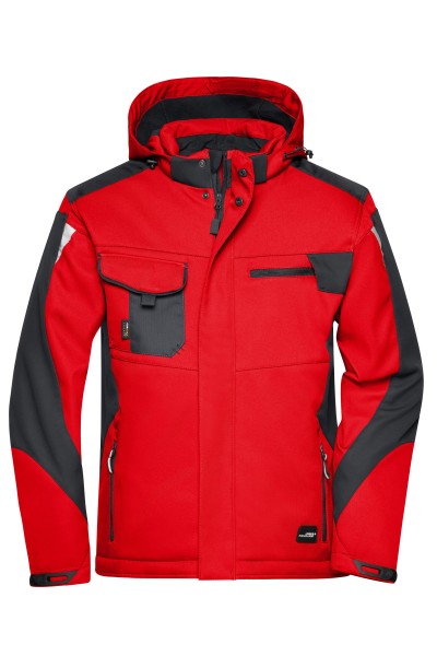 James & Nicholson, Craftsmen Softshell Jacket - STRONG -, red/black