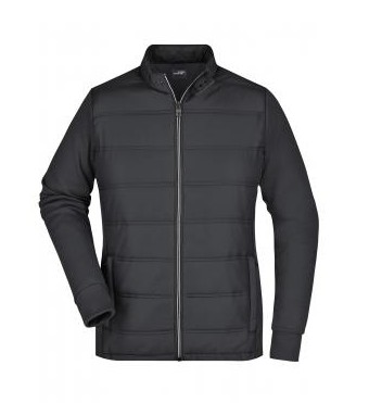 James & Nicholson, Ladies' Hybrid Sweat Jacket, black