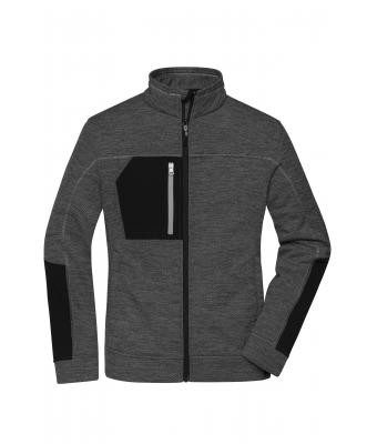 James & Nicholson, Ladies' Structure Fleece Jacket, black-melange/black/silver
