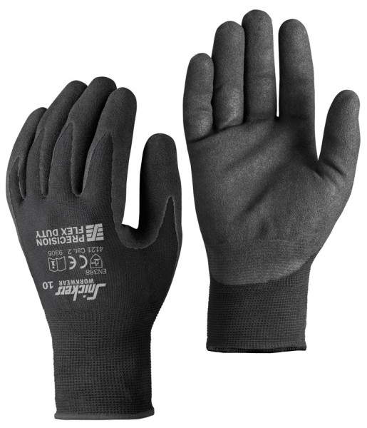 Snickers 9305, Präzisions Flex Duty Handschuhe, black/black