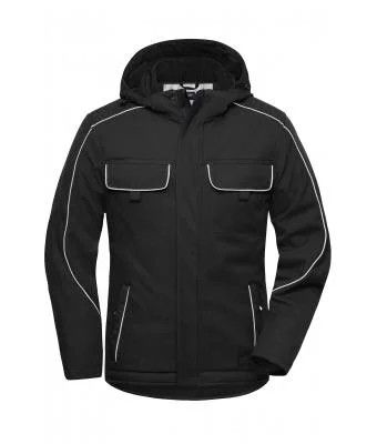 James & Nicholson, Workwear Softshell Padded Jacket - SOLID -, black