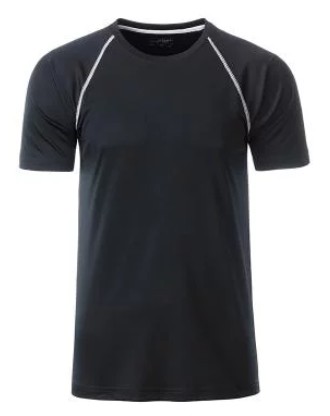 James & Nicholson, Men's Sports T-Shirt, black/white