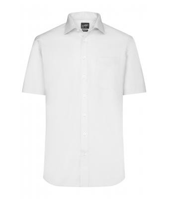 James & Nicholson, Men's Shirt Shortsleeve Micro-Twill, white