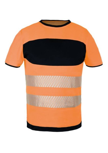 Korntex® - EOS - Hi-Vis T-Shirt mit schwarzer Brustpartie - Signal-Orange/Schwarz