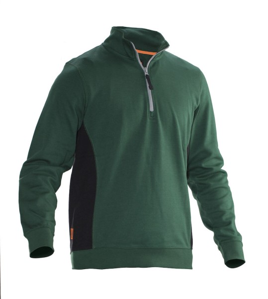 Jobman, Sweatshirt 1/2 Zip "Practical", forest grün/schwarz