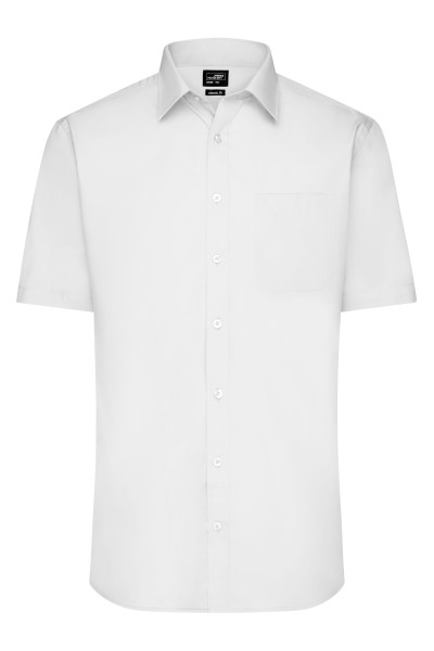 James & Nicholson, Men's Shirt Shortsleeve Poplin, white