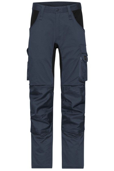 James & Nicholson, Workwear Stretch-Pants Slim Line, carbon/black