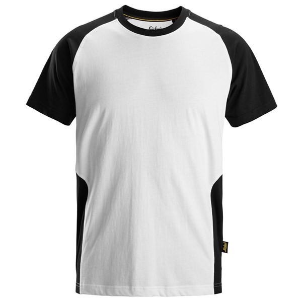 Snickers 2550, Zweifarbiges T-Shirt, white/black