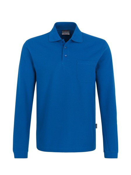 HAKRO, Longsleeve-Pocket-Poloshirt Top, royalblau