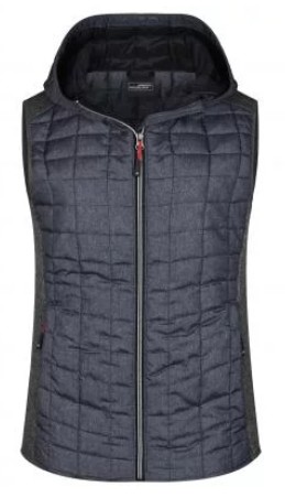 James & Nicholson, Ladies' Knitted Hybrid Vest, grey-melange/anthracite-melange