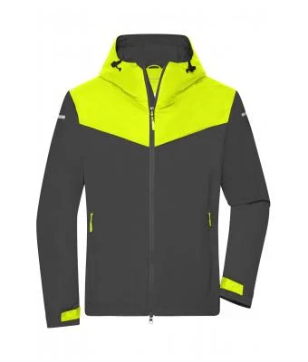 James & Nicholson, Men's Allweather Jacket, carbon/bright-yellow/carbon