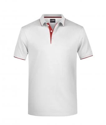 James & Nicholson, Men's Polo Stripe, white/red