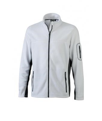 James & Nicholson, Men's Workwear Fleece Jacket - STRONG -, white/carbon