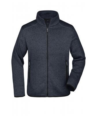 James & Nicholson, Men's Knitted Fleece Jacket, dark-grey-melange/silver
