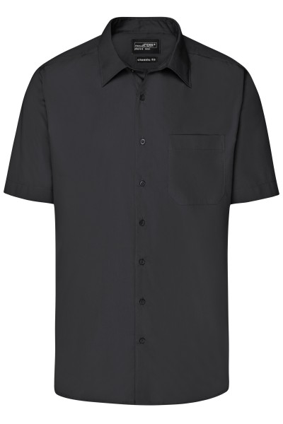 James & Nicholson, Men's Business Shirt Short-Sleeved, black