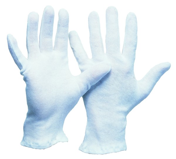 Baumwoll-Trikot-Handschuhe, weiß