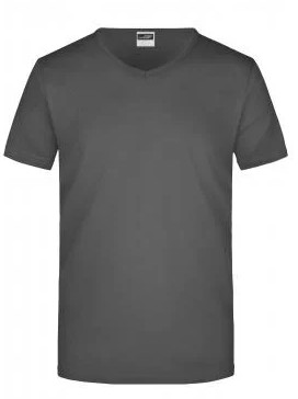 James & Nicholson, Men's Slim Fit V-T-Shirt, graphite