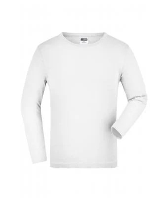 James & Nicholson, Junior Shirt Long-Sleeved Medium, white