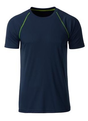 James & Nicholson, Men's Sports T-Shirt, navy/bright-yellow