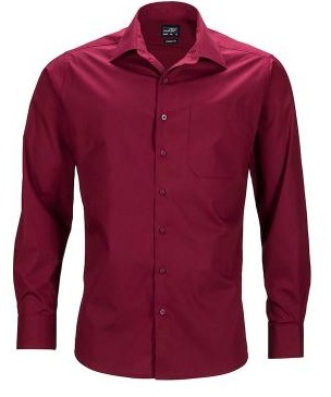 James & Nicholson, Men's Business Shirt Long-Sleeved, wine