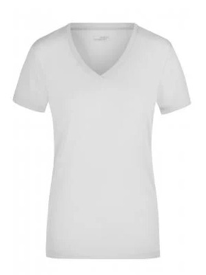 James & Nicholson, Ladies' Stretch V-T-Shirt, white