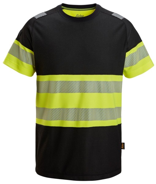 Snickers 2538, Warnschutz T-Shirt,black/high vis yellow