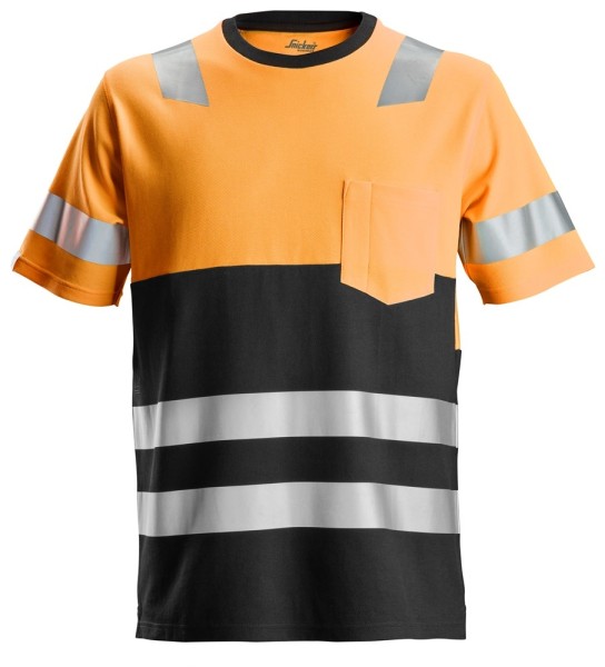 Snickers 2534, Warnschutz T-Shirt, high vis orange/black