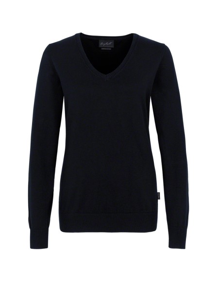 HAKRO, Damen V-Pullover Premium-Baumwolle, schwarz