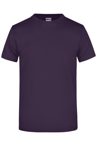 James & Nicholson, Round-T-Shirt Heavy, aubergine