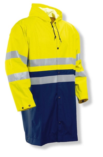 Jobman, Hi-Vis Regenjacke, 100 cm, gelb/dunkelblau