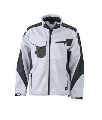 James & Nicholson, Workwear Softshell Jacket - STRONG -, white/carbon