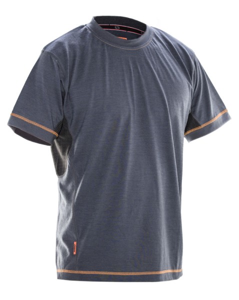 Jobman, T-Shirt Dry Tech Merino, dunkelgrau/schwarz