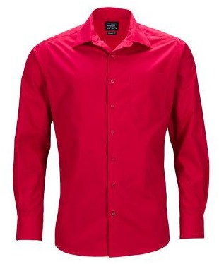 James & Nicholson, Men's Business Shirt Long-Sleeved, red