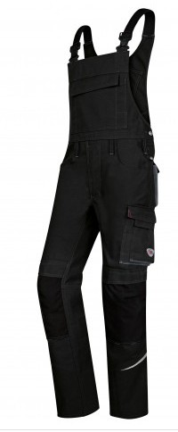 BP, Komfort-Latzhose mit Reflexelementen und Kniepolstertaschen, schwarz