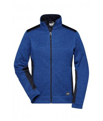 James & Nicholson, Ladies' Knitted Workwear Fleece Jacket - STRONG -, royal-melange/navy