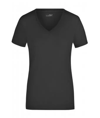 James & Nicholson, Ladies' Stretch V-T-Shirt, black