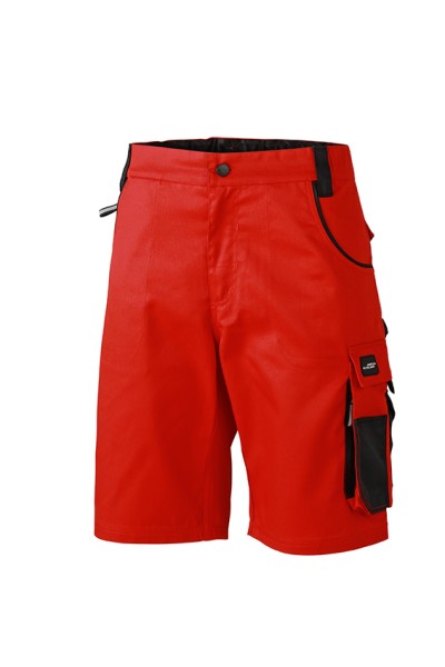 James & Nicholson, Workwear Bermudas - STRONG -, red/black