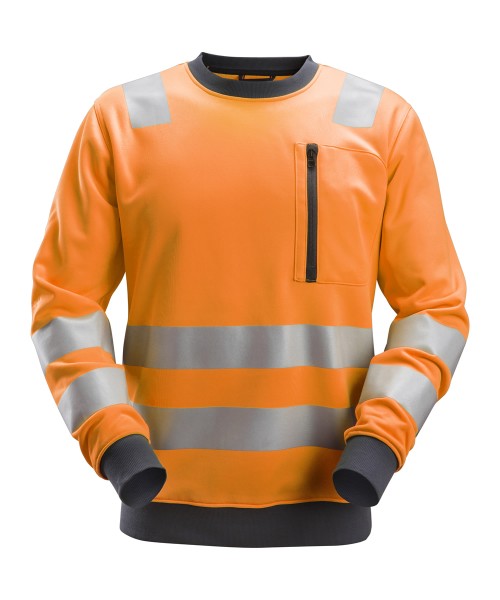 Snickers 8037, Warnschutz Sweatshirt, high vis orange