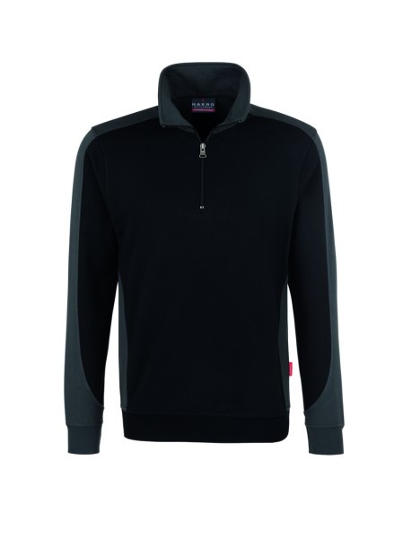 HAKRO, Zip-Sweatshirt Contrast MIKRALINAR®, schwarz/anthrazit