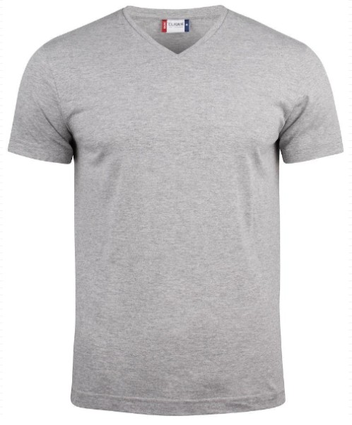 Clique, T-Shirt Basic-T V-neck, grau meliert