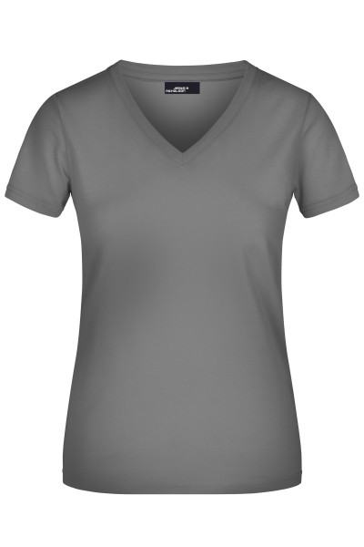 James & Nicholson, Ladies' V-T-Shirt, mid-grey