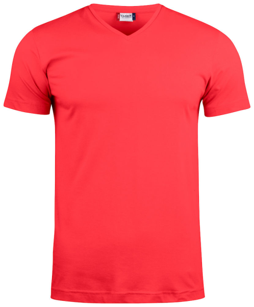Clique, T-Shirt Basic-T V-neck, rot
