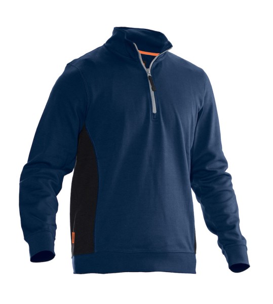 Jobman, Sweatshirt 1/2 Zip "Practical", dunkelblau/schwarz