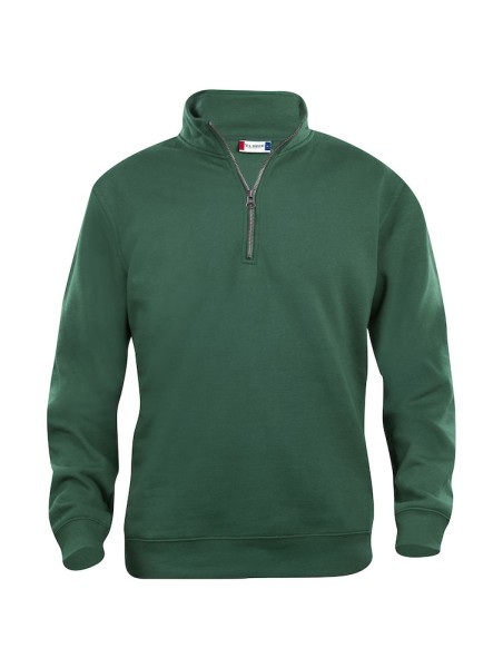 Clique, Sweatshirt Basic Half Zip, flaschengrün