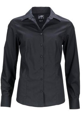 James & Nicholson, Ladies' Business Shirt Long-Sleeved, black