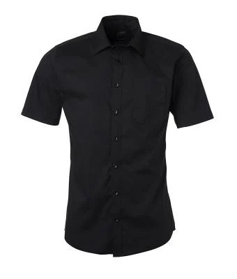James & Nicholson, Men's Shirt Shortsleeve Poplin, black