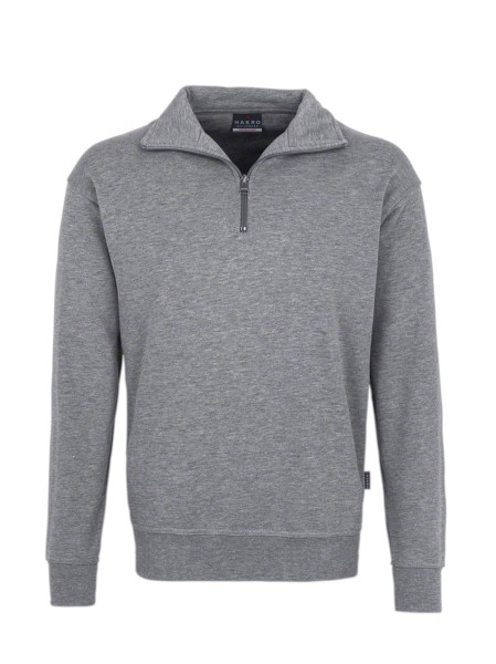 HAKRO, Zip-Sweatshirt Premium, grau meliert