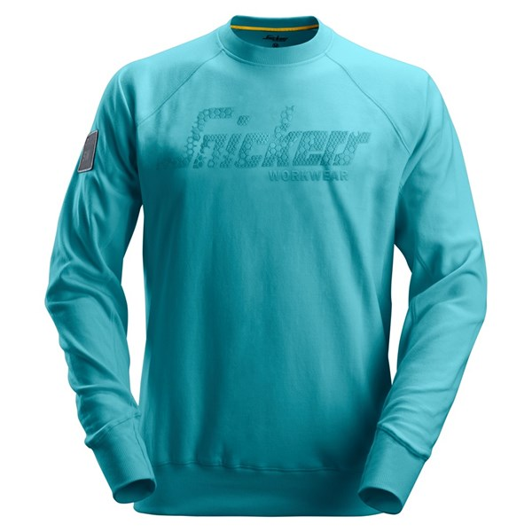 Snickers 2882, Logo Sweatshirt, aqua blue