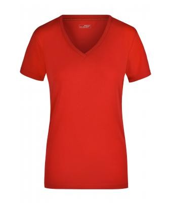 James & Nicholson, Ladies' Stretch V-T-Shirt, red
