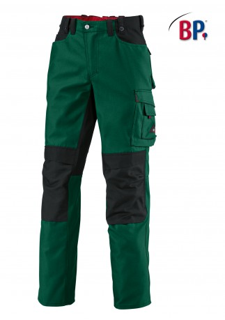 BP, Strapazierfähige Arbeitshose mit Kniepolstertaschen, mittelgrün/schwarz